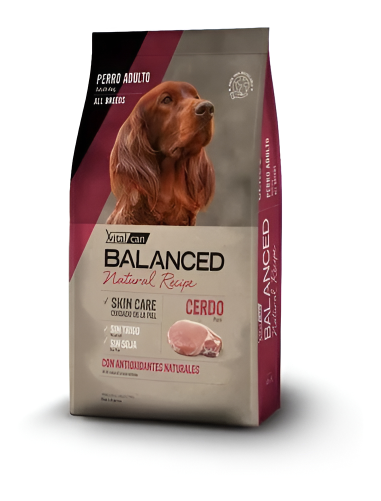 Balanced Natural Recipe Cerdo/arroz 15kg Vitalcan