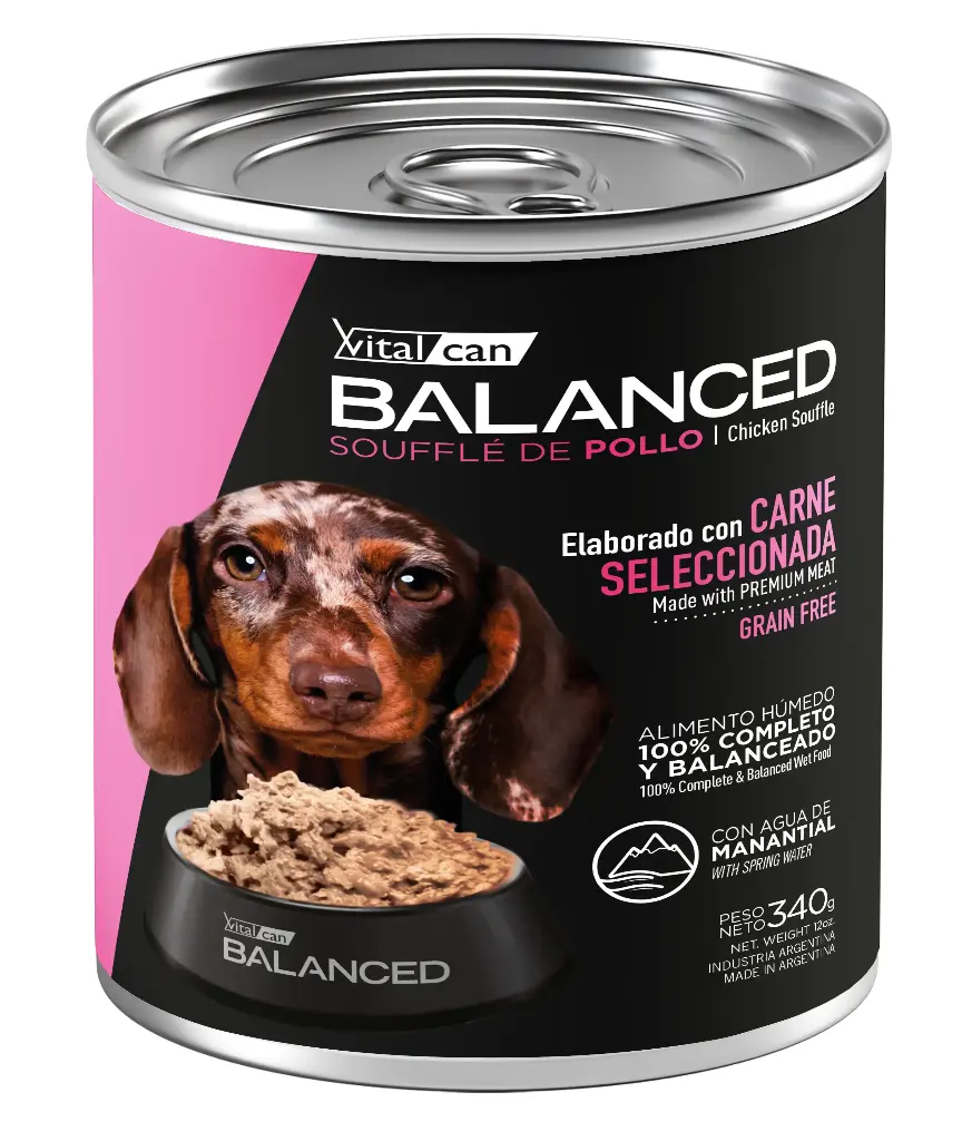 Lata Balanced Natural Recipe Pollo Cachorro 340 Gr 