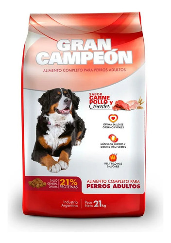 Gran Campeón 21 Kg + 3 Kg Gratis | Alimento Premium Perro Ad