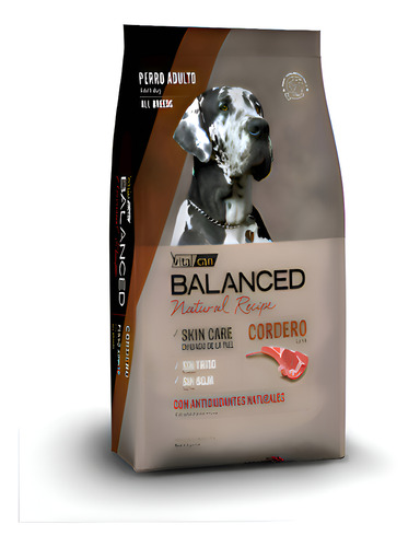 Alimento Vitalcan Balanced Natural Cordero Perro Adulto 15 K
